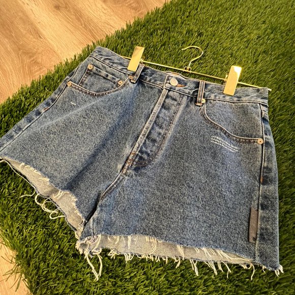 Womens OFF WHITE Denim Shorts - Picture 2 of 4